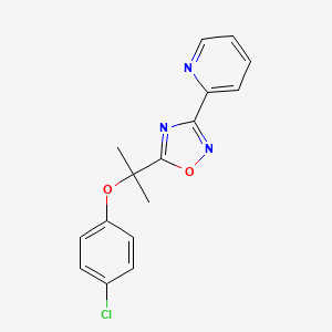 molecular formula C16H14ClN3O2 B5749048 2-{5-[2-(4-Chlorophenoxy)propan-2-YL]-1,2,4-oxadiazol-3-YL}pyridine 