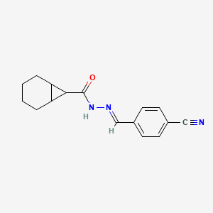 molecular formula C16H17N3O B5749356 N'-[(E)-(4-cyanophenyl)methylidene]bicyclo[4.1.0]heptane-7-carbohydrazide 