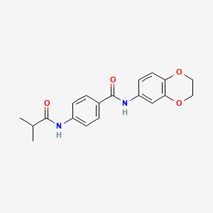 molecular formula C19H20N2O4 B5749365 N-(2,3-DIHYDRO-1,4-BENZODIOXIN-6-YL)-4-(2-METHYLPROPANAMIDO)BENZAMIDE 