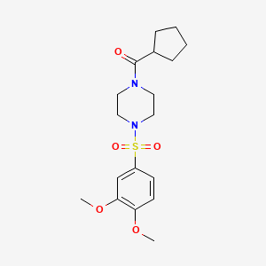 molecular formula C18H26N2O5S B5749422 CYCLOPENTYL{4-[(3,4-DIMETHOXYPHENYL)SULFONYL]PIPERAZINO}METHANONE 