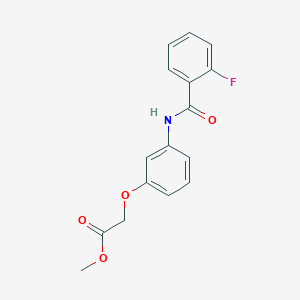 molecular formula C16H14FNO4 B5749604 methyl {3-[(2-fluorobenzoyl)amino]phenoxy}acetate 