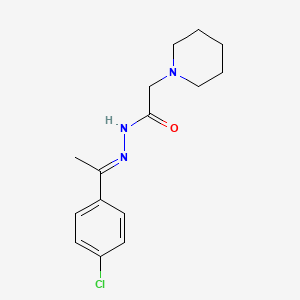 molecular formula C15H20ClN3O B5749628 N-[(E)-1-(4-chlorophenyl)ethylideneamino]-2-piperidin-1-ylacetamide 