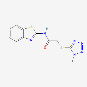 molecular formula C11H10N6OS2 B5749717 N~1~-(1,3-BENZOTHIAZOL-2-YL)-2-[(1-METHYL-1H-1,2,3,4-TETRAAZOL-5-YL)SULFANYL]ACETAMIDE 