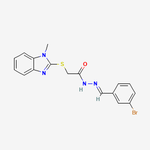 molecular formula C17H15BrN4OS B5749772 N'-[(E)-(3-BROMOPHENYL)METHYLIDENE]-2-[(1-METHYL-1H-1,3-BENZODIAZOL-2-YL)SULFANYL]ACETOHYDRAZIDE 