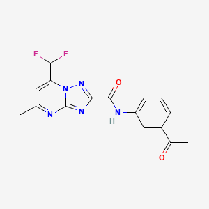 molecular formula C16H13F2N5O2 B5749817 N-(3-acetylphenyl)-7-(difluoromethyl)-5-methyl-[1,2,4]triazolo[1,5-a]pyrimidine-2-carboxamide 