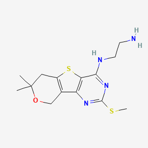 molecular formula C14H20N4OS2 B5749977 N'-(11,11-dimethyl-4-methylsulfanyl-12-oxa-8-thia-3,5-diazatricyclo[7.4.0.02,7]trideca-1(9),2(7),3,5-tetraen-6-yl)ethane-1,2-diamine 