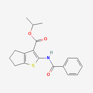molecular formula C18H19NO3S B5750040 PROPAN-2-YL 2-BENZAMIDO-4H,5H,6H-CYCLOPENTA[B]THIOPHENE-3-CARBOXYLATE 