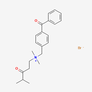 molecular formula C22H28BrNO2 B575008 N-[(4-Benzoylphenyl)methyl]-N,N,4-trimethyl-3-oxopentan-1-aminium bromide CAS No. 184006-62-0