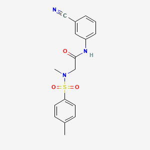 molecular formula C17H17N3O3S B5750083 N-(3-cyanophenyl)-2-[methyl-(4-methylphenyl)sulfonylamino]acetamide 