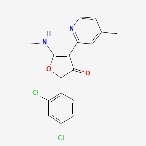 2-(2,4-Dichlorophenyl)-5-(methylamino)-4-(4-methylpyridin-2-yl)furan-3-one