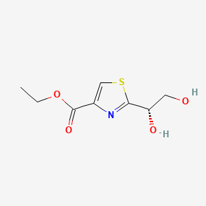 molecular formula C8H11NO4S B575018 ethyl 2-[(1S)-1,2-dihydroxyethyl]-1,3-thiazole-4-carboxylate CAS No. 172952-26-0