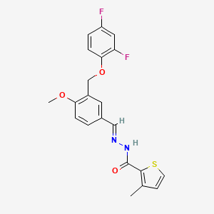 molecular formula C21H18F2N2O3S B5750286 N'~2~-((E)-1-{3-[(2,4-DIFLUOROPHENOXY)METHYL]-4-METHOXYPHENYL}METHYLIDENE)-3-METHYL-2-THIOPHENECARBOHYDRAZIDE 