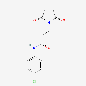 molecular formula C13H13ClN2O3 B5750354 N-(4-chlorophenyl)-3-(2,5-dioxopyrrolidin-1-yl)propanamide 