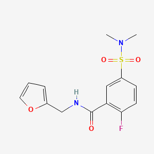 molecular formula C14H15FN2O4S B5750367 5-(dimethylsulfamoyl)-2-fluoro-N-(furan-2-ylmethyl)benzamide 