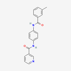 molecular formula C20H17N3O2 B5750501 N-[4-[(3-methylbenzoyl)amino]phenyl]pyridine-3-carboxamide 