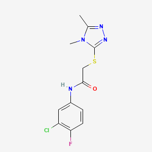 molecular formula C12H12ClFN4OS B5750512 N-(3-chloro-4-fluorophenyl)-2-[(4,5-dimethyl-4H-1,2,4-triazol-3-yl)sulfanyl]acetamide 