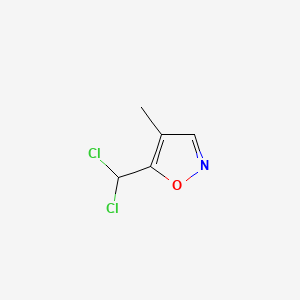molecular formula C5H5Cl2NO B575062 Isoxazole, 5-(dichloromethyl)-4-methyl-(9CI) CAS No. 161144-79-2