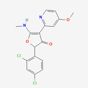 molecular formula C17H14Cl2N2O3 B575070 2-(2,4-Dichlorophenyl)-4-(4-methoxypyridin-2-yl)-5-(methylamino)furan-3-one CAS No. 187592-16-1