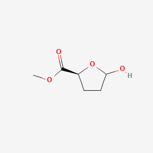 molecular formula C6H10O4 B575075 (2S)-Methyl 5-hydroxytetrahydrofuran-2-carboxylate CAS No. 195067-07-3