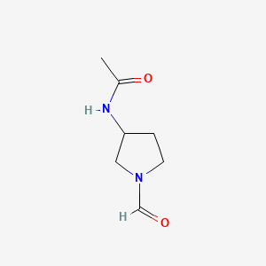 molecular formula C7H12N2O2 B575076 N-(1-Formyl-3-pyrrolidinyl)acetamide CAS No. 185942-08-9