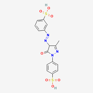 molecular formula C16H14N4O7S2 B575078 3-{(E)-[3-Methyl-5-oxo-1-(4-sulfophenyl)-4,5-dihydro-1H-pyrazol-4-yl]diazenyl}benzene-1-sulfonic acid CAS No. 181819-97-6