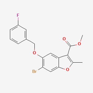 molecular formula C18H14BrFO4 B5750853 methyl 6-bromo-5-[(3-fluorobenzyl)oxy]-2-methyl-1-benzofuran-3-carboxylate 