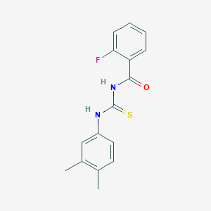 molecular formula C16H15FN2OS B5750859 N-[(3,4-dimethylphenyl)carbamothioyl]-2-fluorobenzamide 
