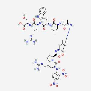 molecular formula C52H77N17O14 B575105 Dnp-Arg-Pro-Leu-Ala-Leu-Trp-Arg-Ser-OH CAS No. 172666-82-9