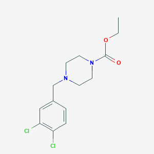 molecular formula C14H18Cl2N2O2 B5751189 ethyl 4-[(3,4-dichlorophenyl)methyl]piperazine-1-carboxylate 