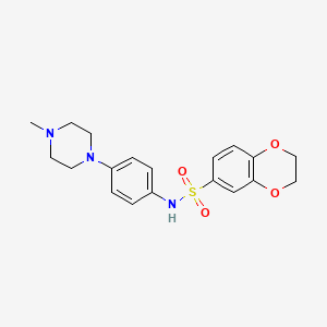 molecular formula C19H23N3O4S B5751294 N-[4-(4-methyl-1-piperazinyl)phenyl]-2,3-dihydro-1,4-benzodioxine-6-sulfonamide 
