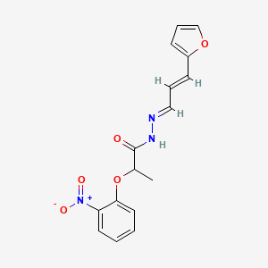 molecular formula C16H15N3O5 B5751302 N'-[(1E,2E)-3-(furan-2-yl)prop-2-en-1-ylidene]-2-(2-nitrophenoxy)propanehydrazide 