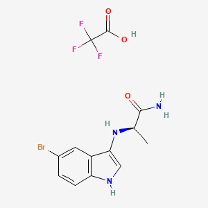 molecular formula C13H13BrF3N3O3 B575133 Trifluoroacetic acid--N-(5-bromo-1H-indol-3-yl)-D-alaninamide (1/1) CAS No. 177966-72-2