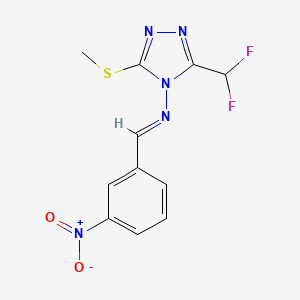 molecular formula C11H9F2N5O2S B5751362 N-[3-(DIFLUOROMETHYL)-5-(METHYLSULFANYL)-4H-1,2,4-TRIAZOL-4-YL]-N-[(E)-1-(3-NITROPHENYL)METHYLIDENE]AMINE 