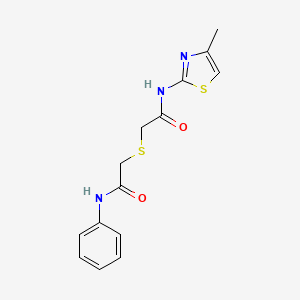 molecular formula C14H15N3O2S2 B5751372 2-[(2-anilino-2-oxoethyl)thio]-N-(4-methyl-1,3-thiazol-2-yl)acetamide 