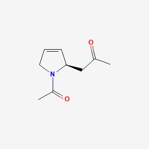 molecular formula C9H13NO2 B575149 (R)-1-(1-Acetyl-2,5-dihydro-1H-pyrrol-2-yl)propan-2-one CAS No. 178206-95-6