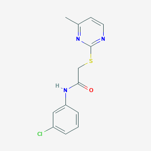 molecular formula C13H12ClN3OS B5751508 N-(3-chlorophenyl)-2-[(4-methyl-2-pyrimidinyl)thio]acetamide 