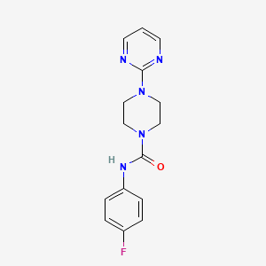 molecular formula C15H16FN5O B5751516 N-(4-fluorophenyl)-4-(2-pyrimidinyl)-1-piperazinecarboxamide 
