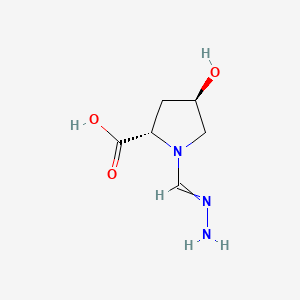 molecular formula C6H11N3O3 B575164 (4R)-1-(Hydrazinylidenemethyl)-4-hydroxy-L-proline CAS No. 176370-06-2