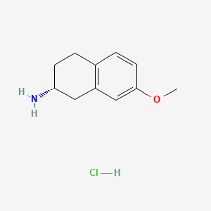 molecular formula C11H16ClNO B575165 (R)-7-Methoxy-1,2,3,4-tetrahydro-naphthalen-2-ylamine hydrochloride CAS No. 170638-05-8
