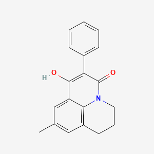 molecular formula C19H17NO2 B575173 7-hydroxy-9-methyl-6-phenyl-2,3-dihydro-1H,5H-pyrido[3,2,1-ij]quinolin-5-one CAS No. 175204-96-3