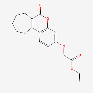 molecular formula C18H20O5 B5751795 ETHYL 2-({6-OXO-6H,7H,8H,9H,10H,11H-CYCLOHEPTA[C]CHROMEN-3-YL}OXY)ACETATE 