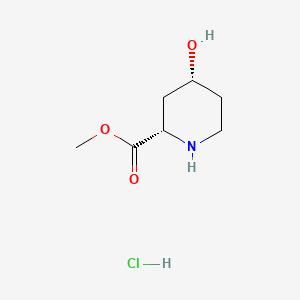 molecular formula C7H14ClNO3 B575193 (2S,4R)-Methyl 4-hydroxypiperidine-2-carboxylate hydrochloride CAS No. 175671-43-9
