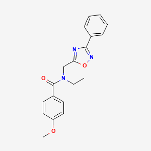 molecular formula C19H19N3O3 B5751937 N-ethyl-4-methoxy-N-[(3-phenyl-1,2,4-oxadiazol-5-yl)methyl]benzamide 