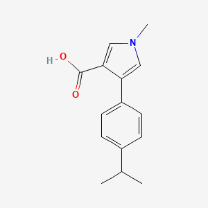 molecular formula C15H17NO2 B575197 1-Methyl-4-(4-propan-2-ylphenyl)pyrrole-3-carboxylic acid CAS No. 191668-26-5