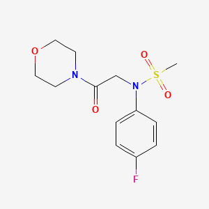 molecular formula C13H17FN2O4S B5752057 N-(4-fluorophenyl)-N-(2-morpholin-4-yl-2-oxoethyl)methanesulfonamide 
