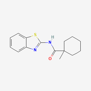 molecular formula C15H18N2OS B5752156 N-(1,3-benzothiazol-2-yl)-1-methylcyclohexane-1-carboxamide 