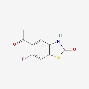 molecular formula C9H6FNO2S B575221 5-Acetyl-6-fluoro-1,3-benzothiazol-2(3H)-one CAS No. 175711-85-0