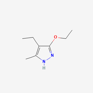 molecular formula C8H14N2O B575224 3-Ethoxy-4-ethyl-5-methyl-1H-pyrazole CAS No. 161525-14-0
