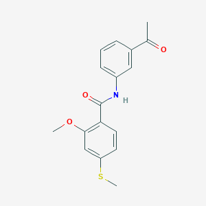 molecular formula C17H17NO3S B5752271 N-(3-acetylphenyl)-2-methoxy-4-(methylsulfanyl)benzamide 