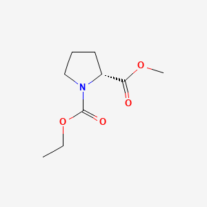 molecular formula C9H15NO4 B575228 1-Ethyl 2-methyl (R)-pyrrolidine-1,2-dicarboxylate CAS No. 185246-66-6